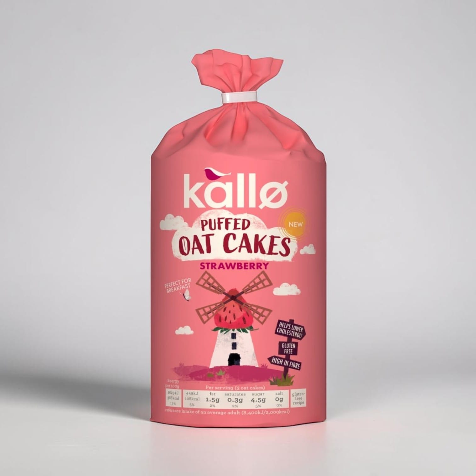 Strawberry Puffed Oat Cakes by Kallo