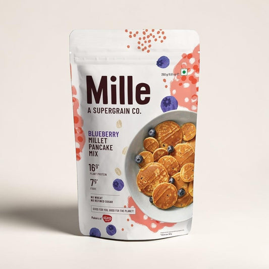 Mille Blueberry 16g Plant Protein Pancake Mix by Mille Supergrains