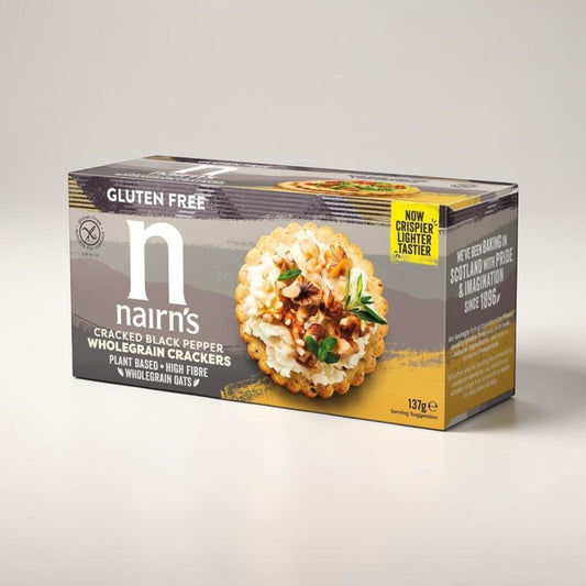 Cracked Black Pepper Wholegrain Cracker 137g by Nairns