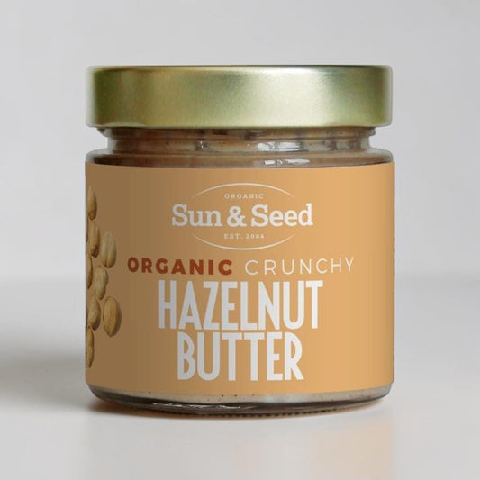 Organic Hazelnut Crunchy Butter 200g by Sun and Seed