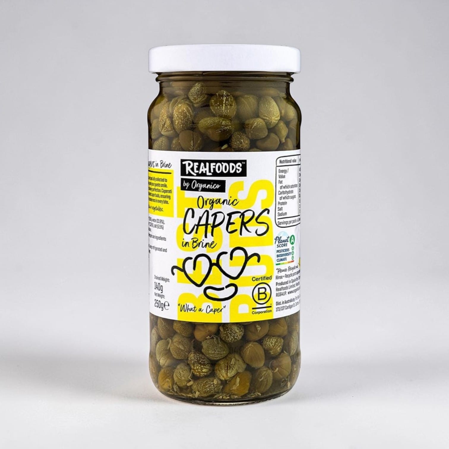Organic Capers 250g by Realfoods