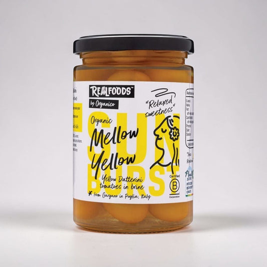 Organic Yellow Datterini Tomatoes in Brine 370g by Realfoods