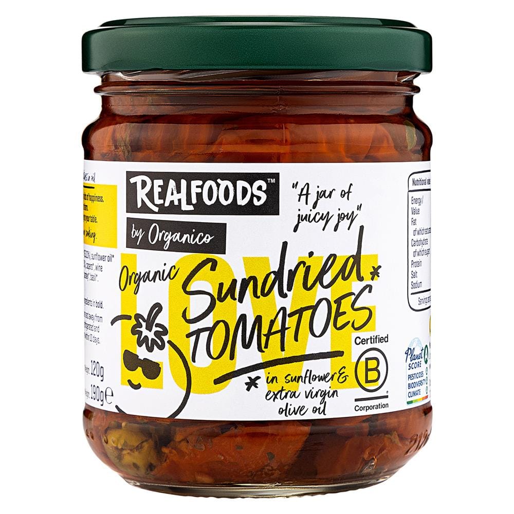 Organic Sun-dried Tomatoes in Oil 190g by Realfoods