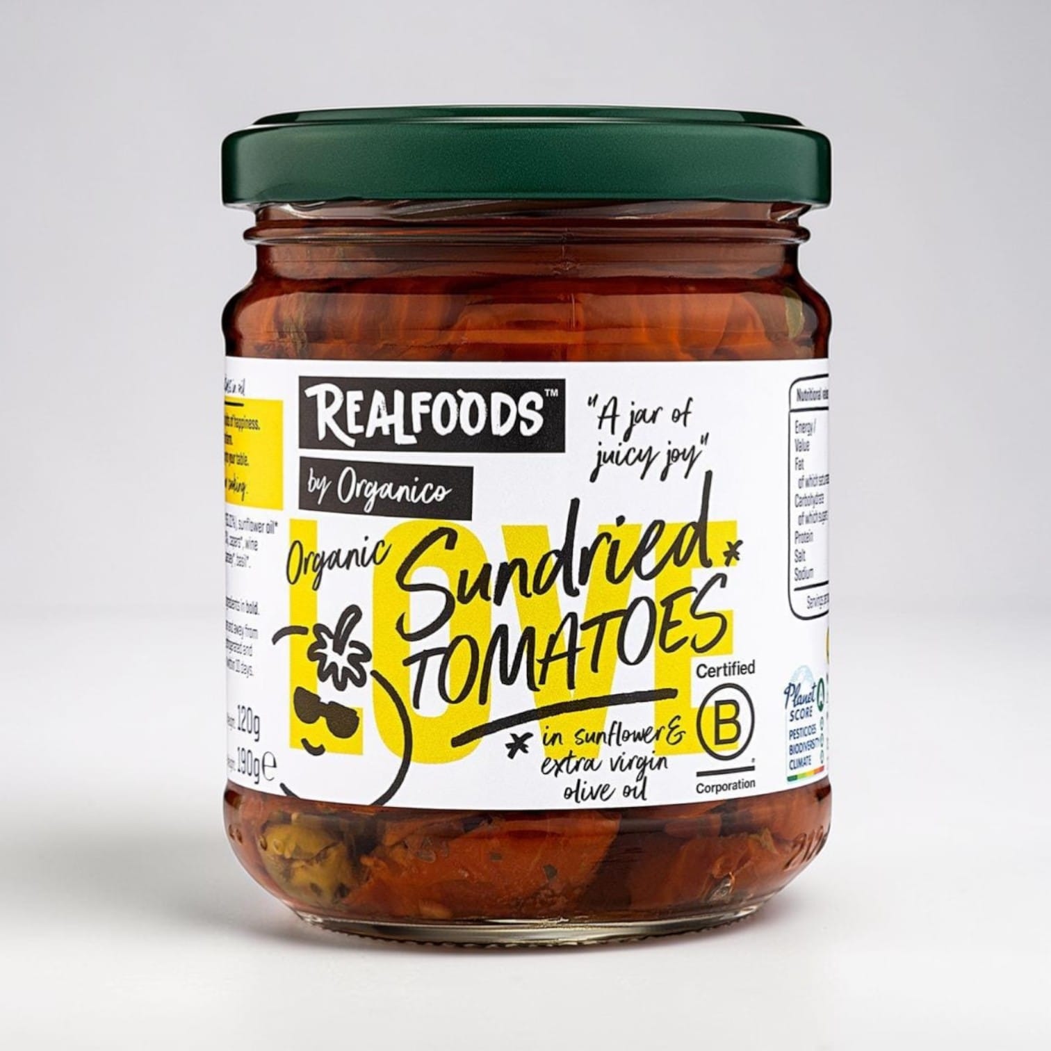 Organic Sun-dried Tomatoes in Oil 190g by Realfoods