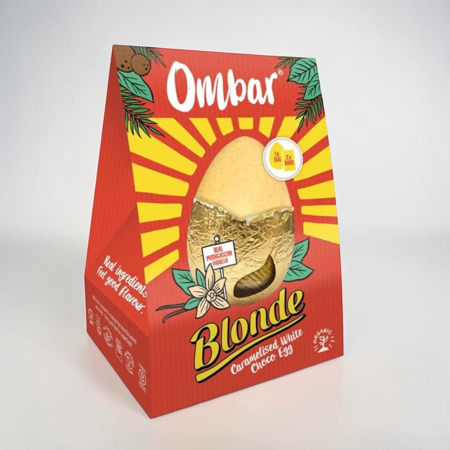 Blonde Caramelised White Choco Easter egg by Ombar