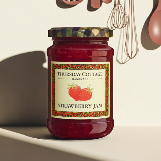 Bursting with ripe, juicy strawberries for a soft, fragrant spread. A timeless favourite for scones, sponge cakes, or everyday toast.