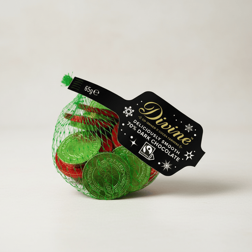 70% Fairtrade Dark Choc Coins 65g