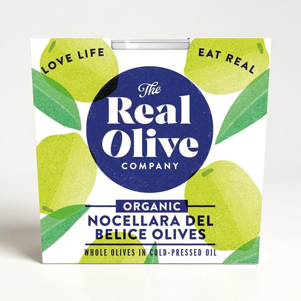 Organic Nocellara del Belice Olives 180g by The Real Olive Company