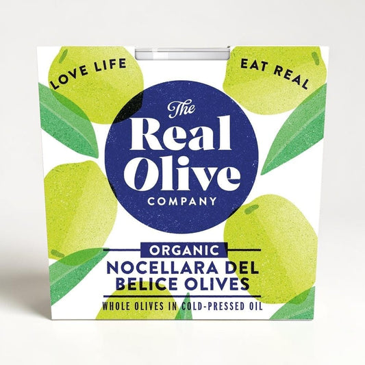 Organic Nocellara del Belice Olives 180g by The Real Olive Company