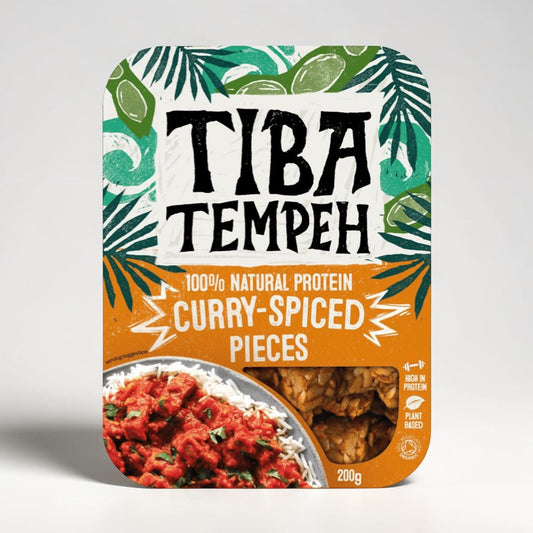 Curry-Spiced Tempeh Pieces 200g by Tiba Tempeh
