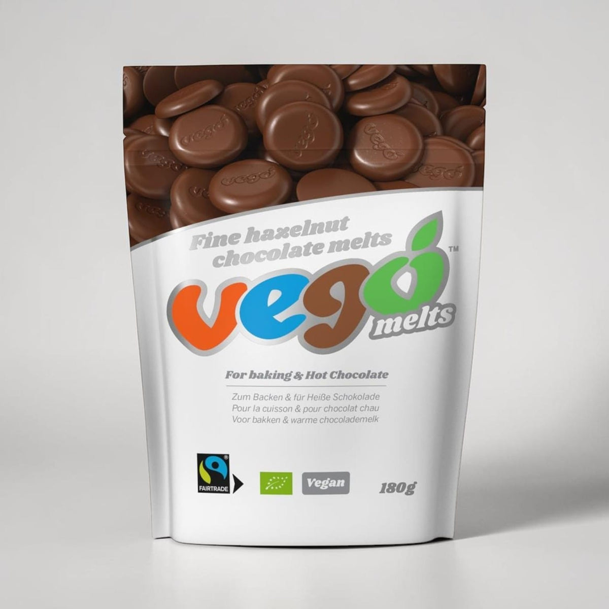 Fine Hazelnut Chocolate Melts 180g by Vego