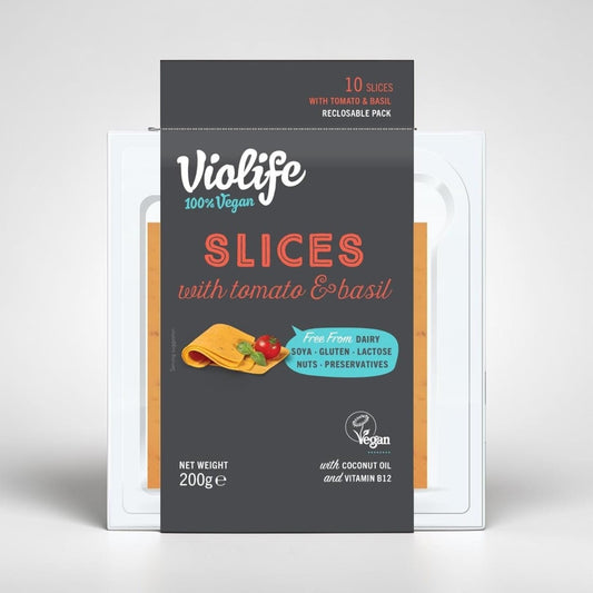 Tomato & Basil Slices 200g by Violife