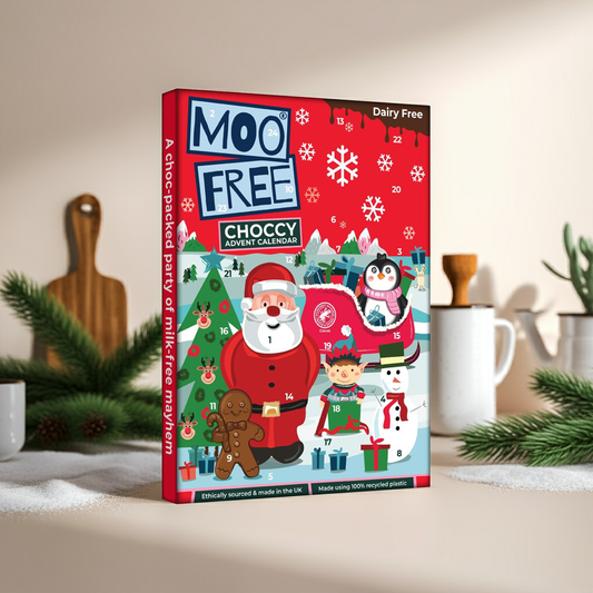 25 windows of smooth, creamy vegan ‘milk’ chocolate. Made without dairy, gluten, or soya—perfect for inclusive festive fun.