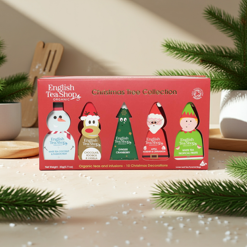 A playful gift set featuring festive character designs and a variety of organic teas. Perfect for stocking fillers or cheerful winter sipping.