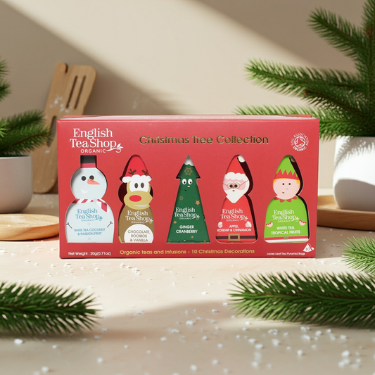 A playful gift set featuring festive character designs and a variety of organic teas. Perfect for stocking fillers or cheerful winter sipping.