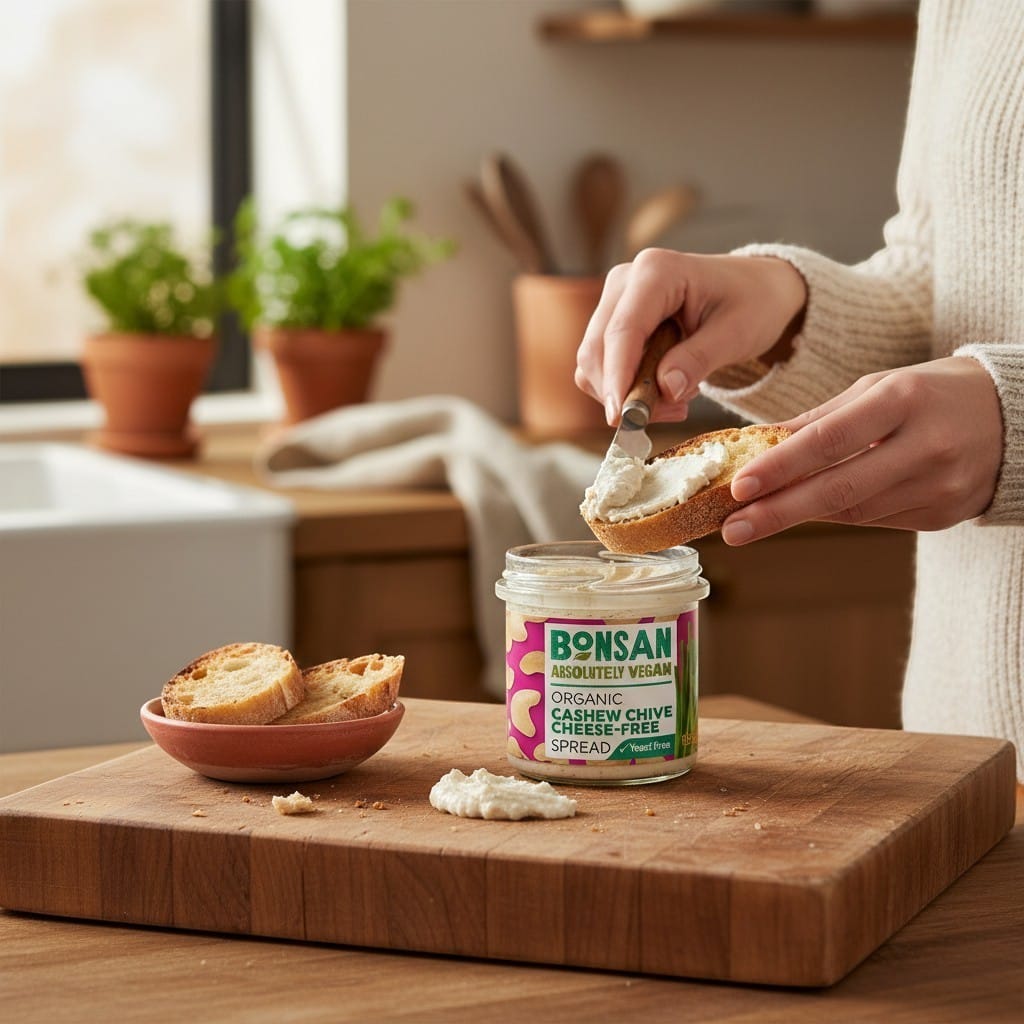 Cashew Chive Cheese-Free Spread Organic Vegan 135g by Bonsan