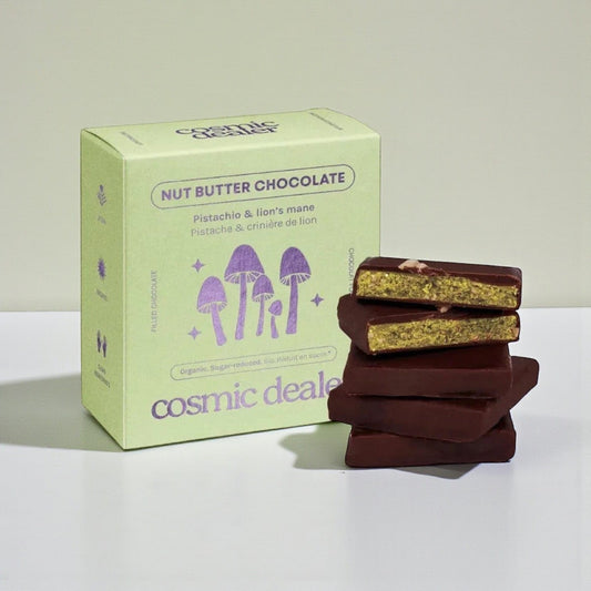 Pistachio Nut Butter - Box of 4 Organic Chocolates by Cosmic Dealer