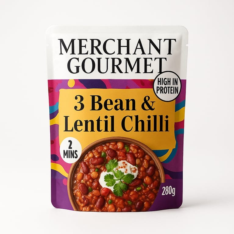 3-Bean & Lentil Chilli 280g by Merchant Gourmet
