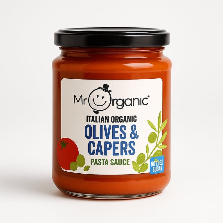 Authentic Italian Olives & Capers Pasta Sauce jar 350g by Mr Organic