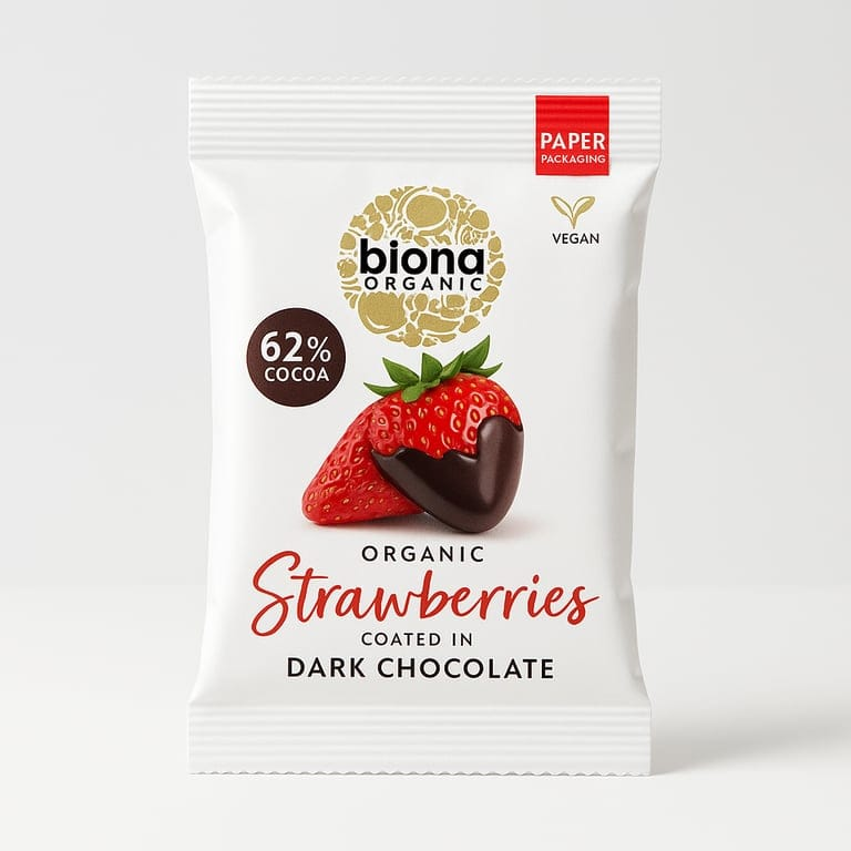 Organic Dark Chocolate Strawberries 45g by Biona