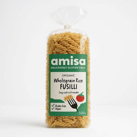 Organic Wholegrain Rice Fusilli Pasta 500g