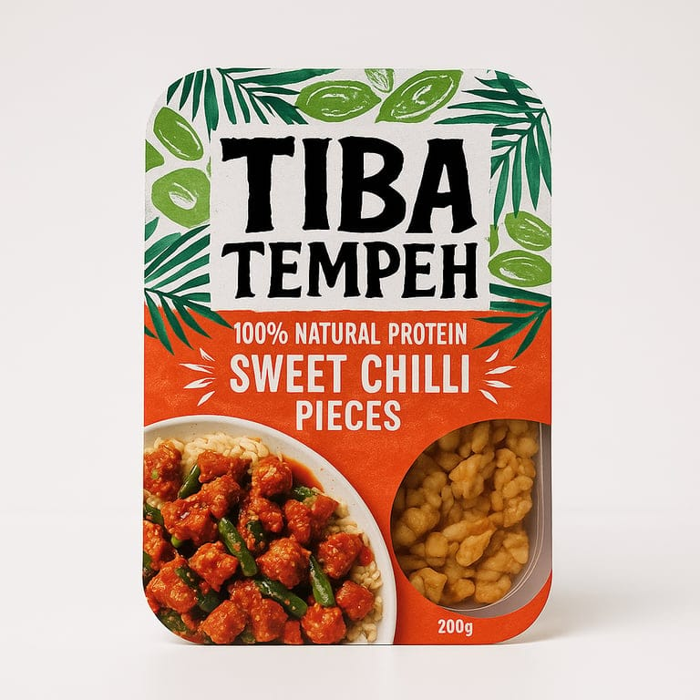 Sweet Chilli Tempeh Pieces 200g by Tiba Tempeh