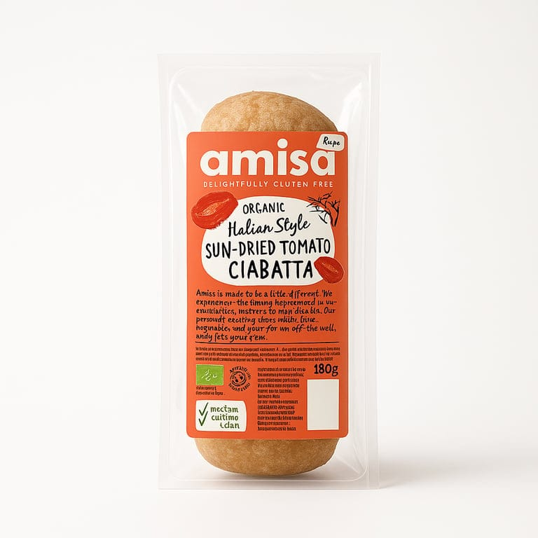 Organic Sundried Tomato Ciabatta 180g