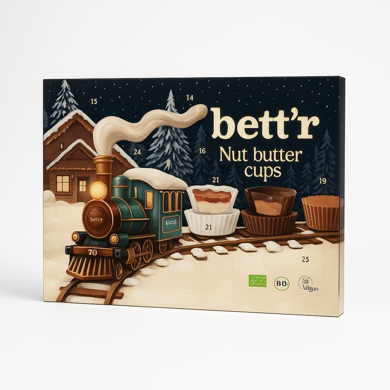 Christmas Advent Calendar with Nut Butter Cups 312g by Bettr