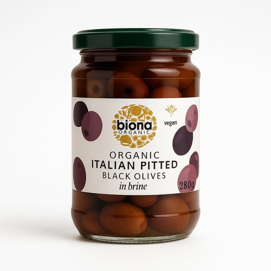 Pitted Black Olives in Brine Organic 280g