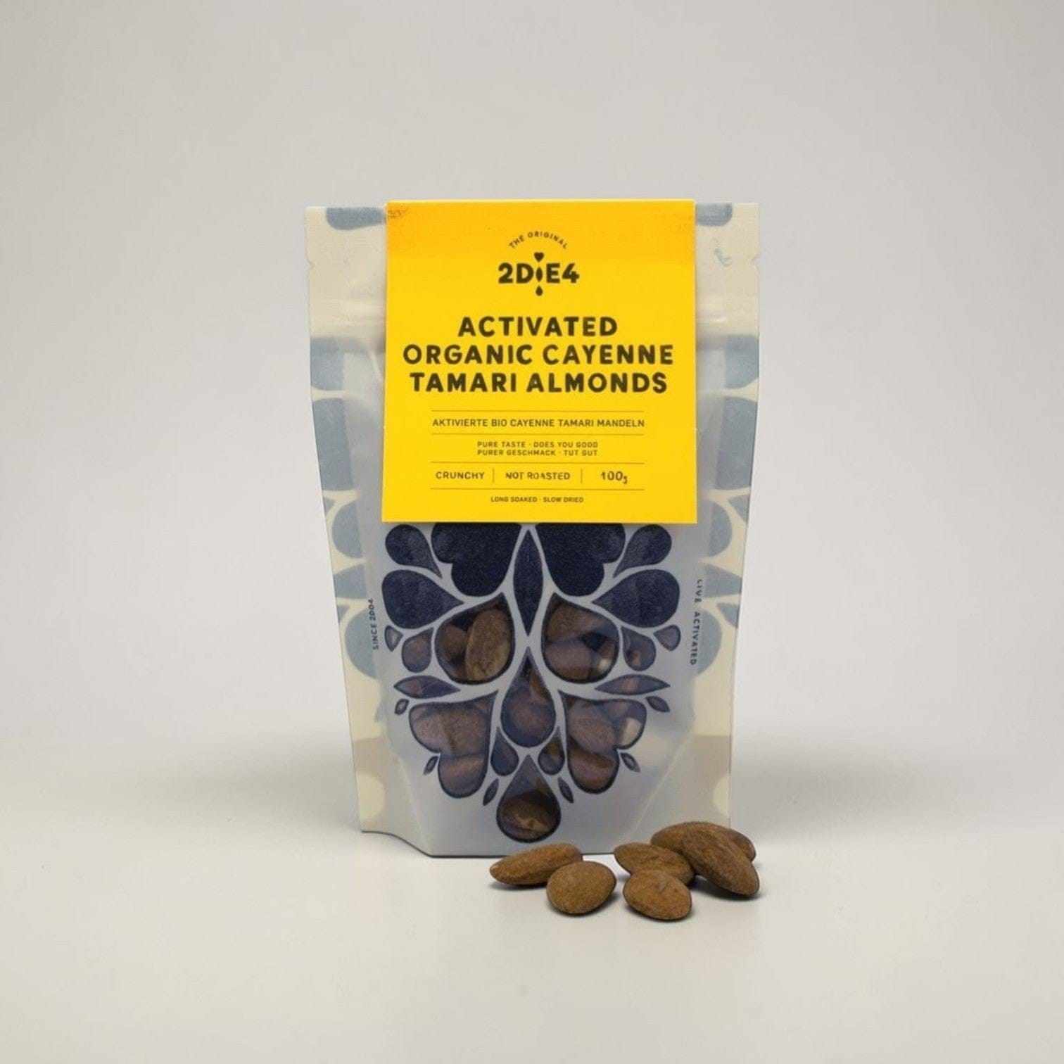 Activated Organic Cayenne Tamari Almonds 100g by 2DiE4 Live Foods