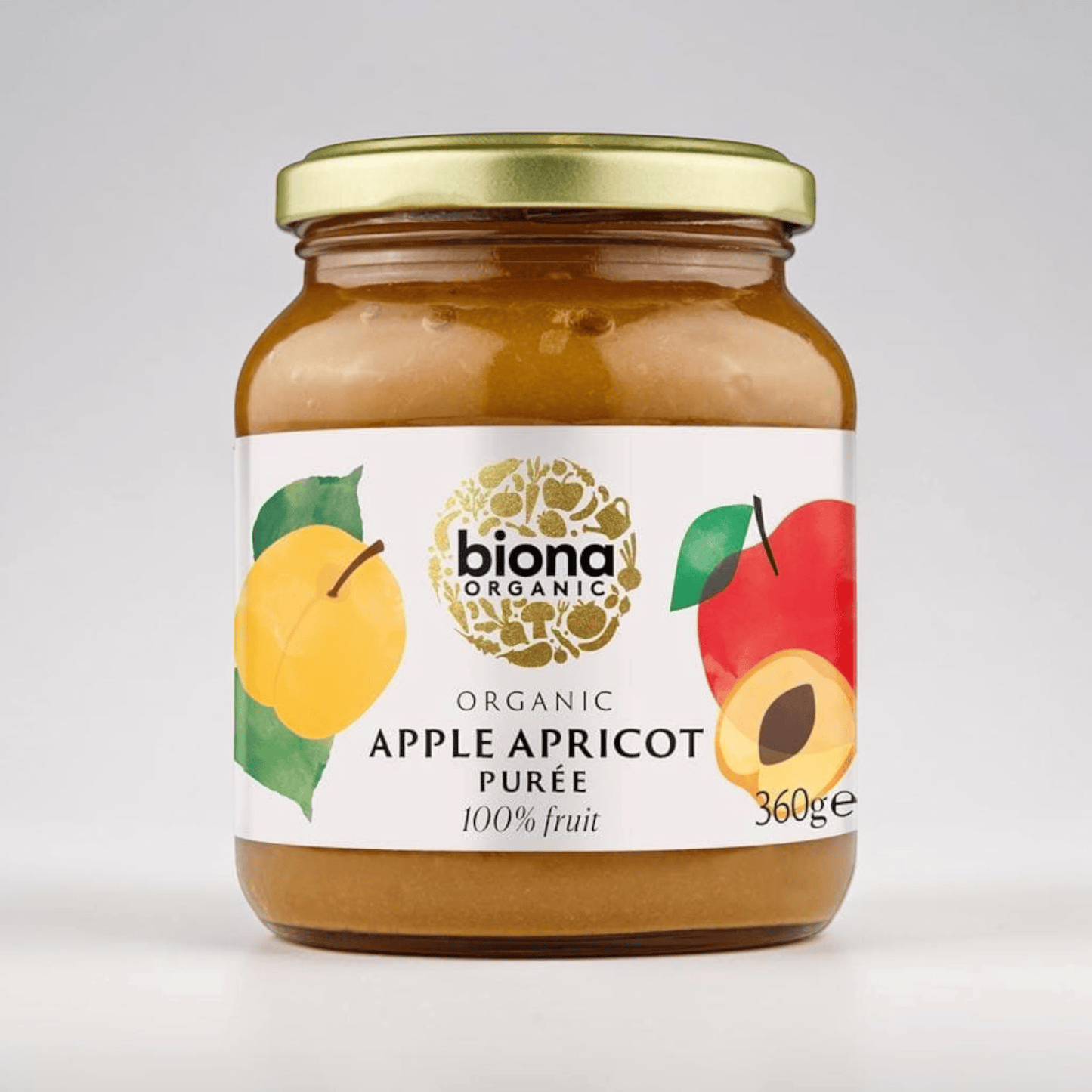 Saporia | Artisan UK Vegan Cheesemonger & Deli Biona organic apple and apricot fruit puree in a glass jar