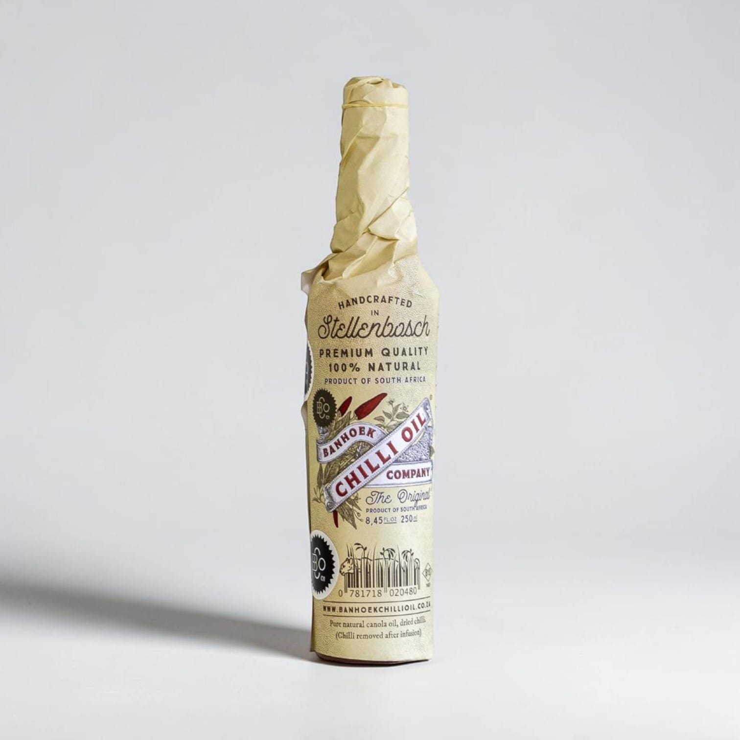 Saporia | Artisan UK Vegan Cheesemonger & Deli Banhoek Chilli Oil, a premium, clear, infused canola oil from SA.