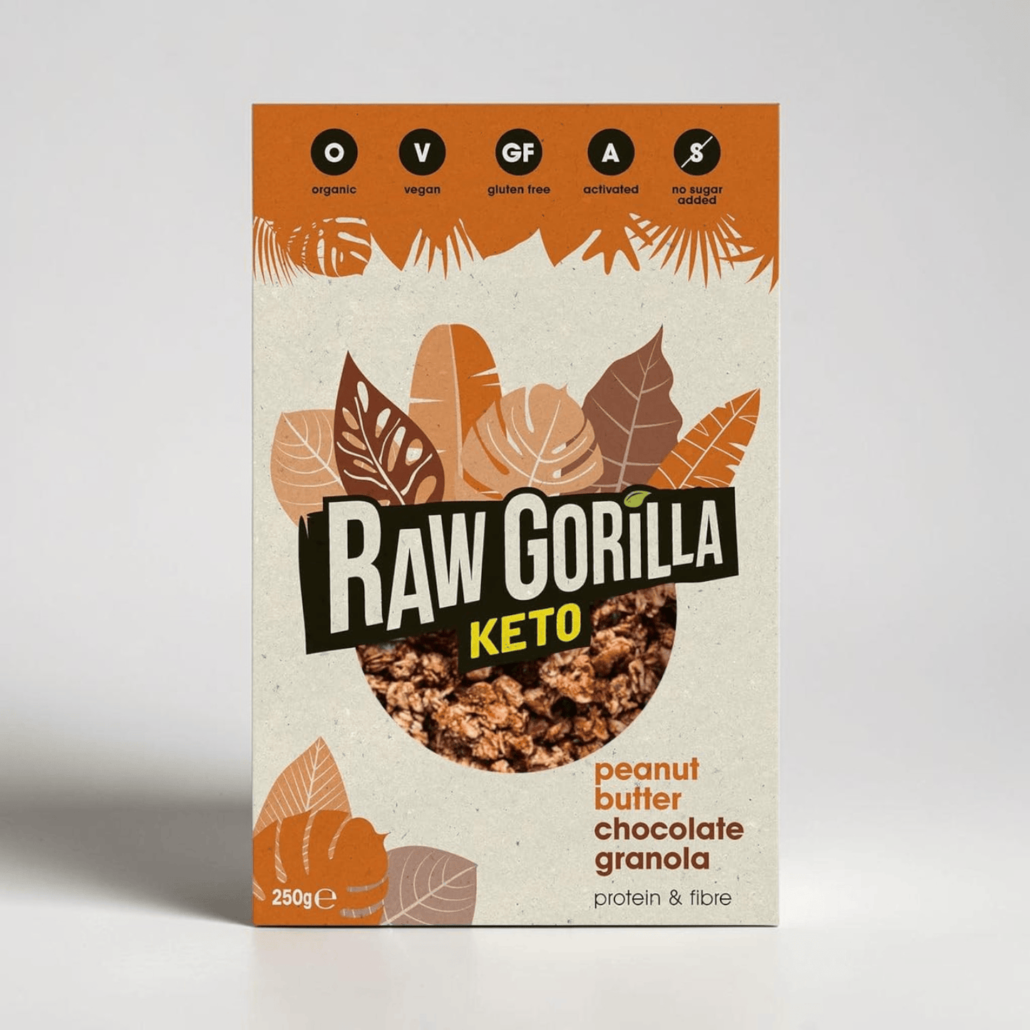 Saporia | Artisan UK Vegan Cheesemonger & Deli Raw Gorilla keto peanut butter chocolate granola in a 250g bag