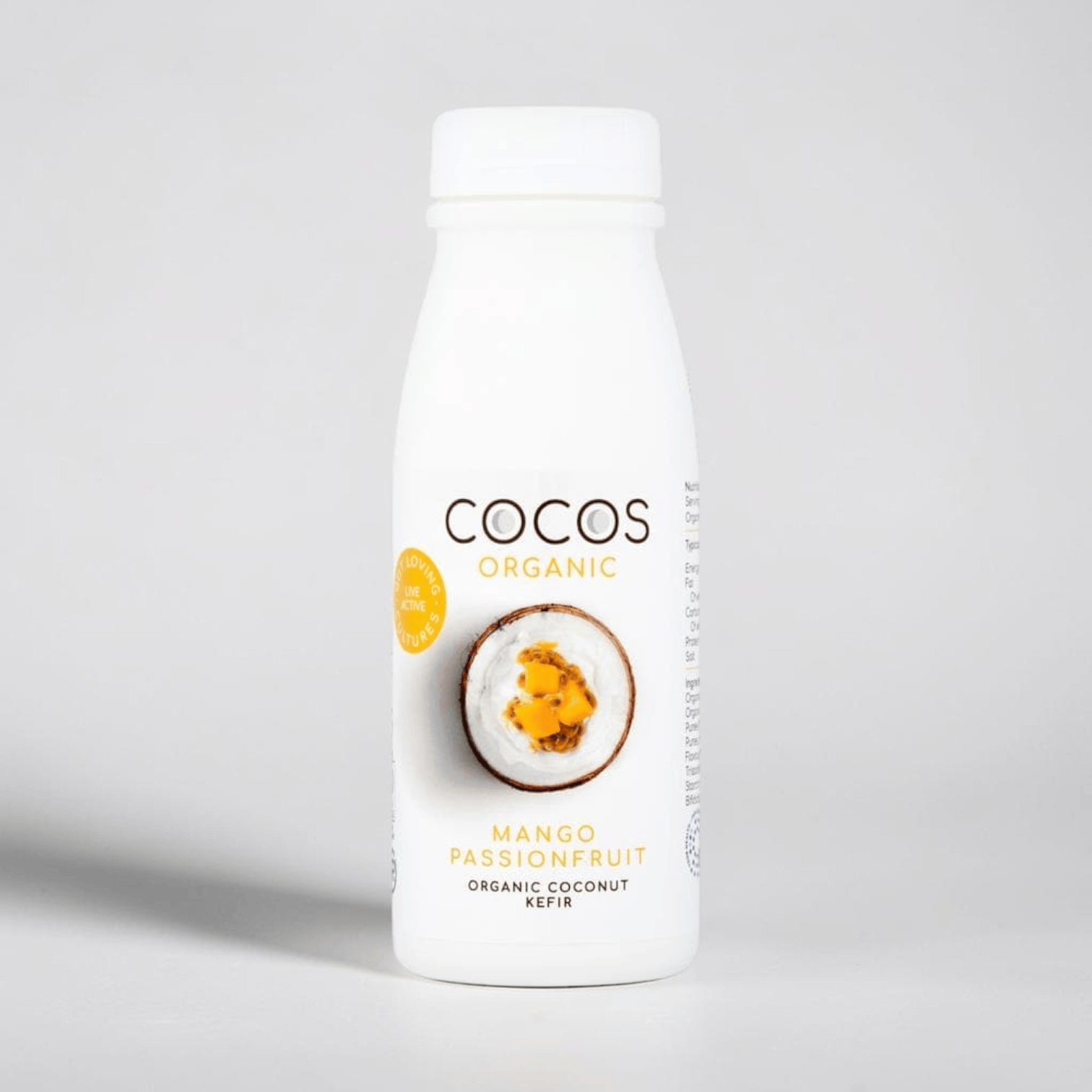 Saporia | Artisan UK Vegan Cheesemonger & Deli Cocos Organic mango and passionfruit coconut milk kefir drink bottle