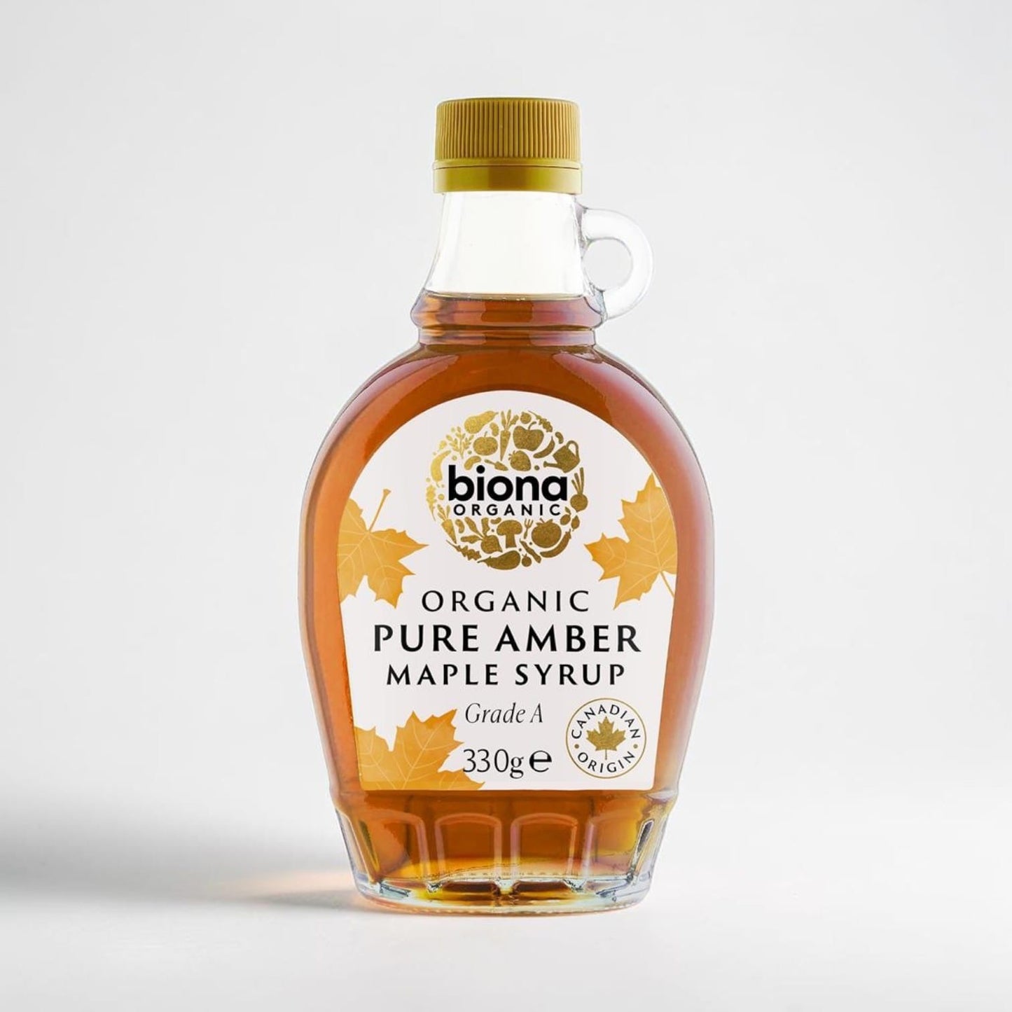 Saporia | Artisan UK Vegan Cheesemonger & Deli Biona organic Grade A amber maple syrup in a glass bottle