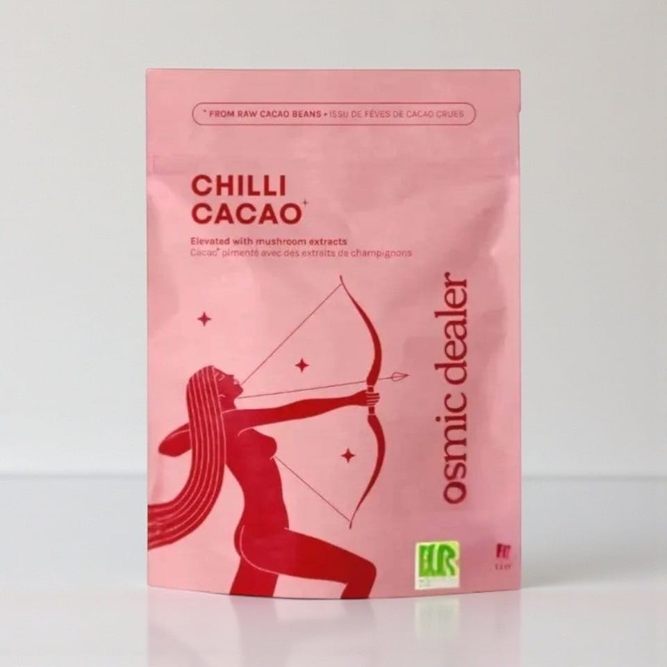 Chilli Drinking Chocolate Organic Raw Reishi Lion's Mane by Cosmic Dealer