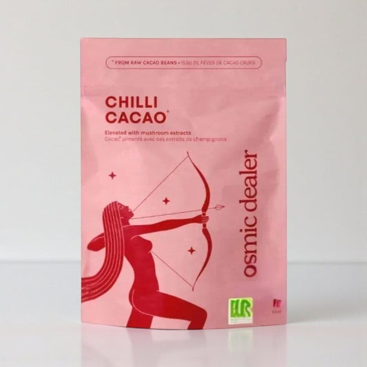 Chilli Drinking Chocolate Organic Raw Reishi Lion's Mane by Cosmic Dealer