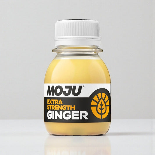 Saporia | Artisan UK Vegan Cheesemonger & Deli Extra Strength Ginger Shot, a potent 60ml drink with apple and lemon.