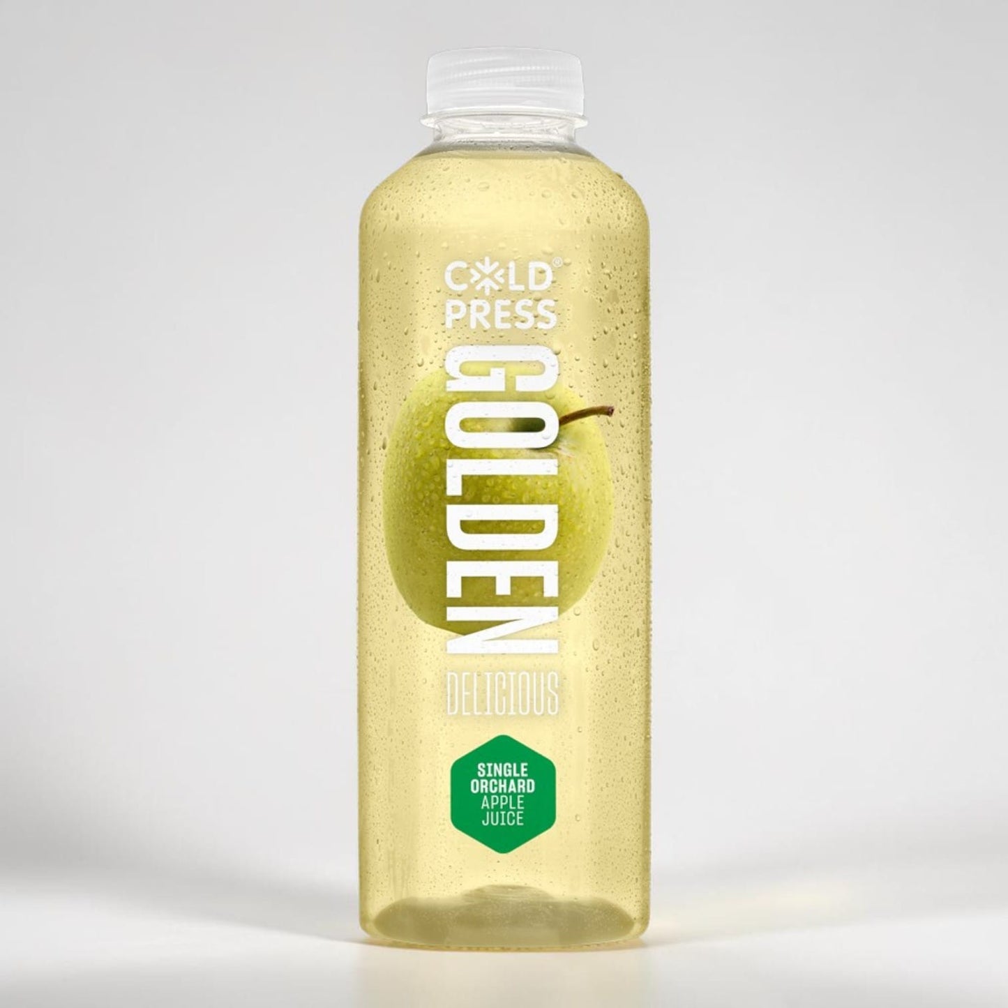 Saporia | Artisan UK Vegan Cheesemonger & Deli Golden Delicious apple juice in a 750ml bottle, cold-pressed and single orchard.