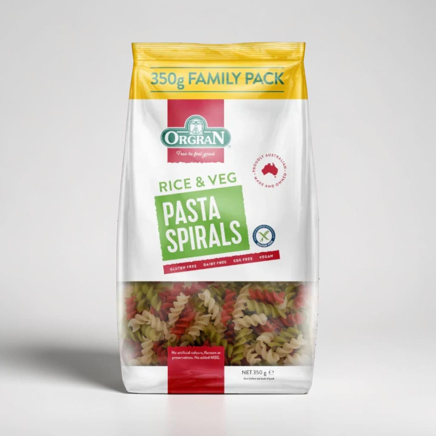 Vegetable Rice Spirals Pasta 350g by Orgran