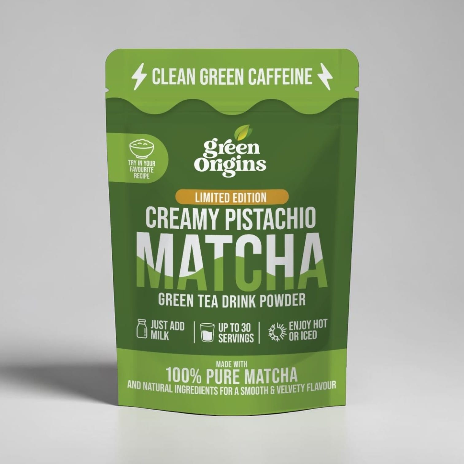 Creamy Pistachio Matcha Powder by Green Origins