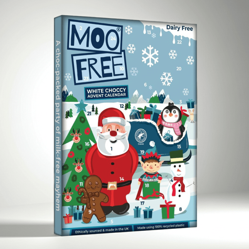 White Choccy Advent Calendar 70g by Moo Free